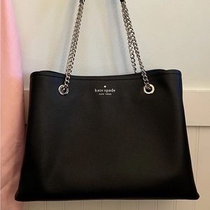 Kate Spade Large Jordyn Chain Tote in Black AUTHENTIC Like New